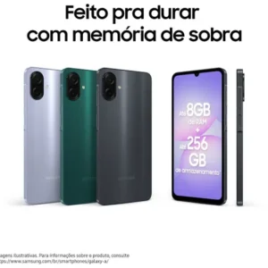 Smartphone Samsung A07 128GB Preto 4GB RAM Tela 6,7″ Câm. Dupla + Selfie 8MP
