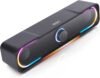 Knup Caixa De Som Gamer Pc Tv Notebook Com Led Rgb P2 Usb Potente, preto