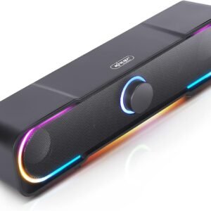 Knup Caixa De Som Gamer Pc Tv Notebook Com Led Rgb P2 Usb Potente, preto